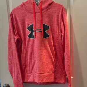 Under Armour Heathered bright lifeguard red Hoodie with gray  Emblem